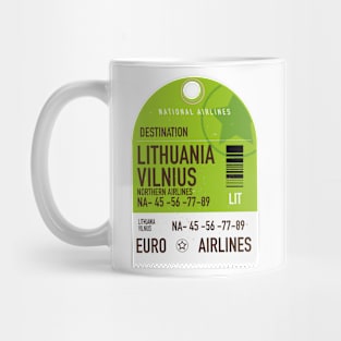 Lithuania Vilnius airliner travel ticket Mug